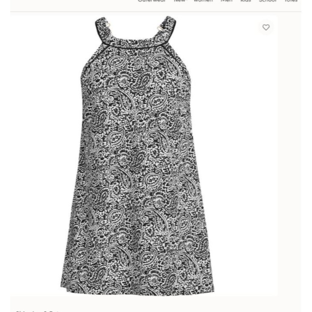 Lands' End swimsuit $135 new nwt 16 w 16w black modest Swimdress swim suit dress